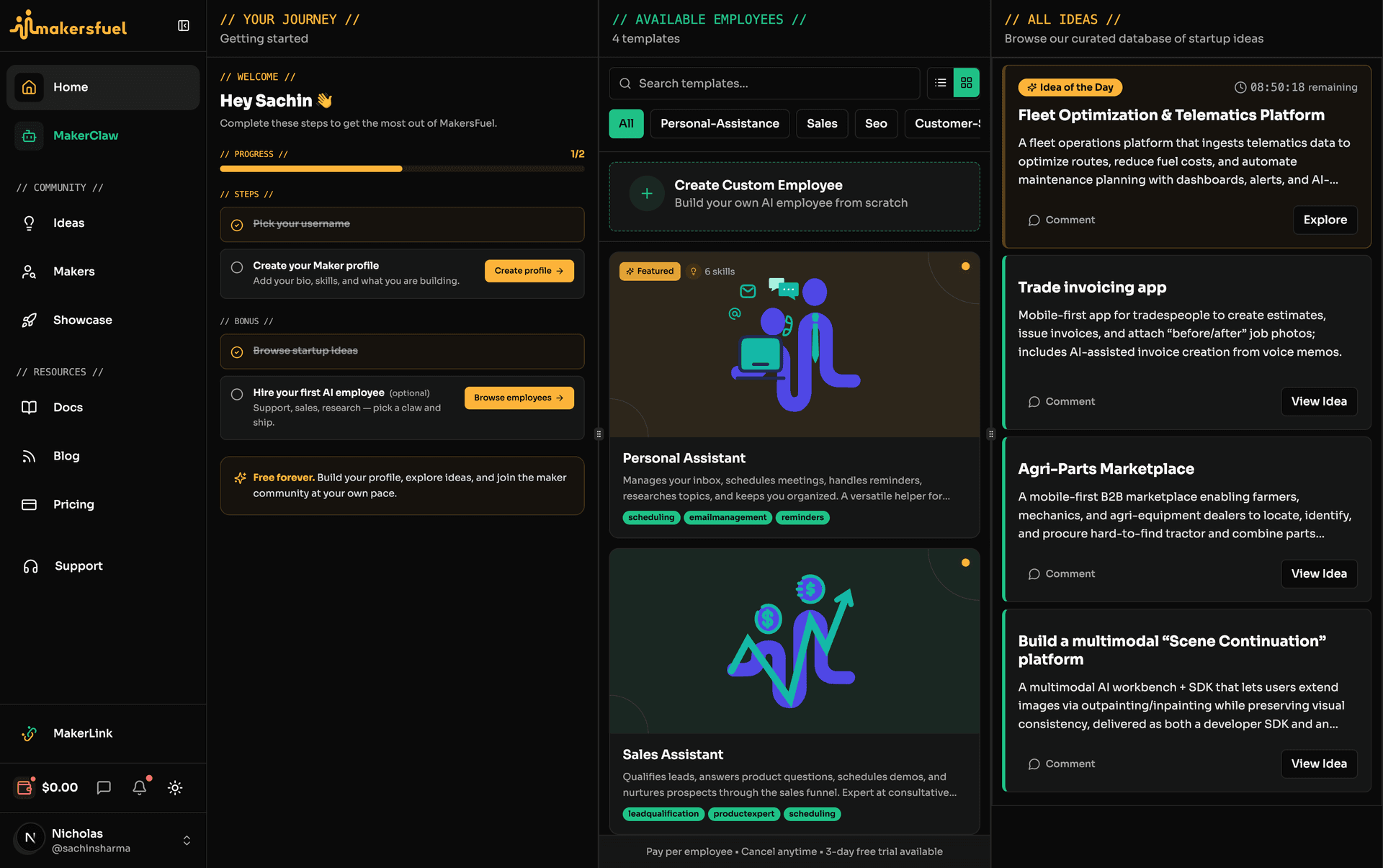 Homepage After Login