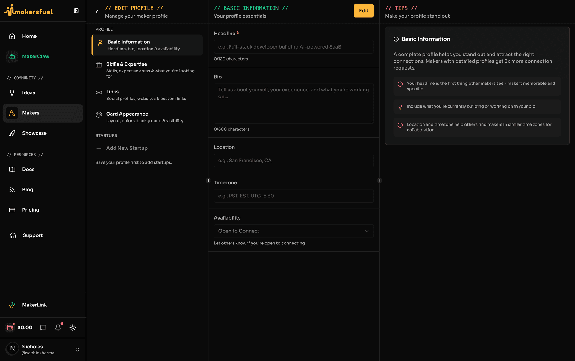 Sign Up Page