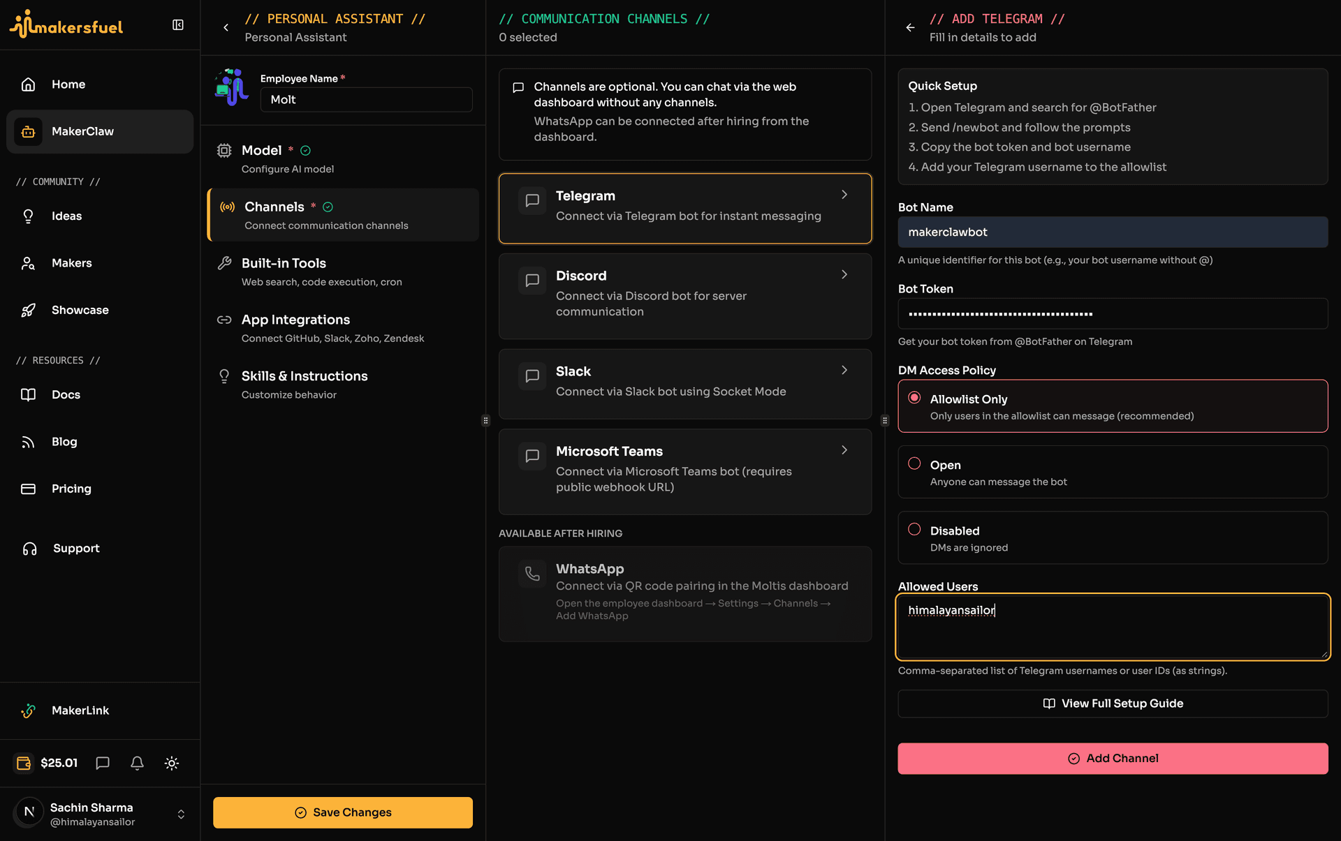 Telegram Configuration