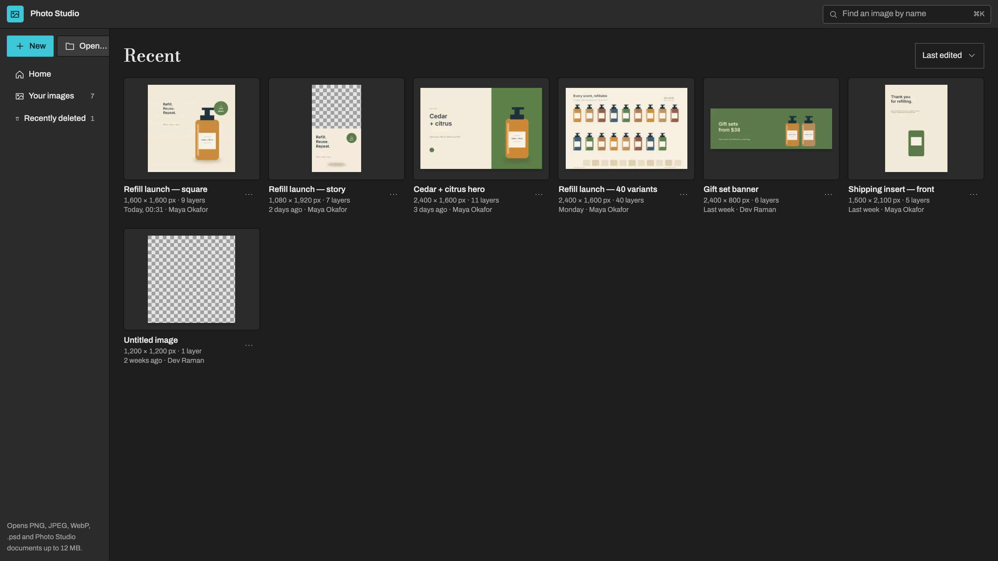 Photo Studio: Find your images. Example data.