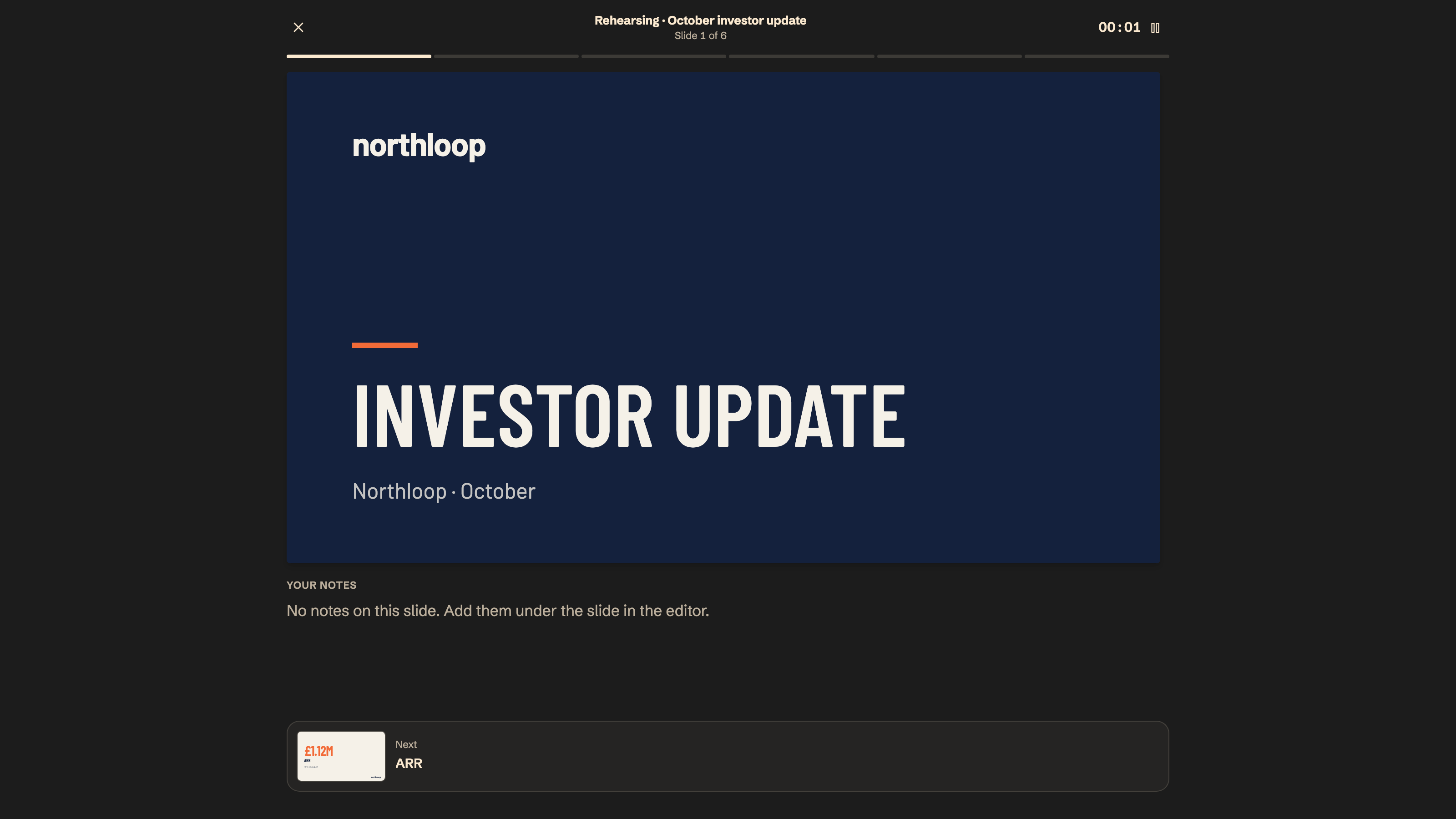 Presentations: Rehearse with a timer, your notes and the next slide. Example data.